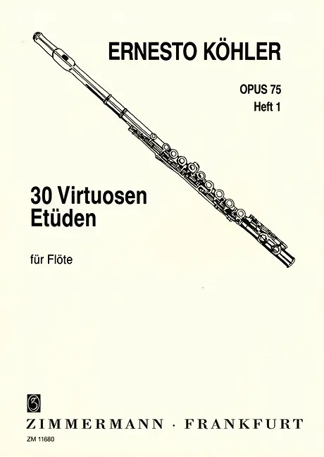 Cover: 9790010116808 | 30 Virtuoso Studies Op.75 For Flute - Book 1 | Heft 1. op. 75. Flöte.