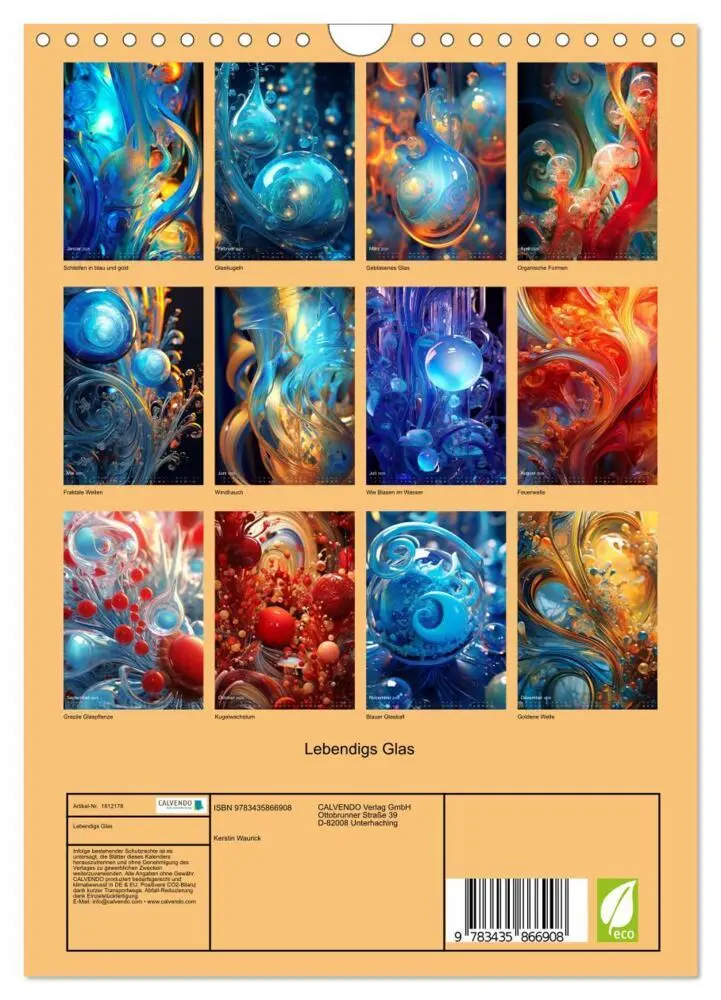 Bild: 9783435866908 | Lebendigs Glas (Wandkalender 2025 DIN A4 hoch), CALVENDO...