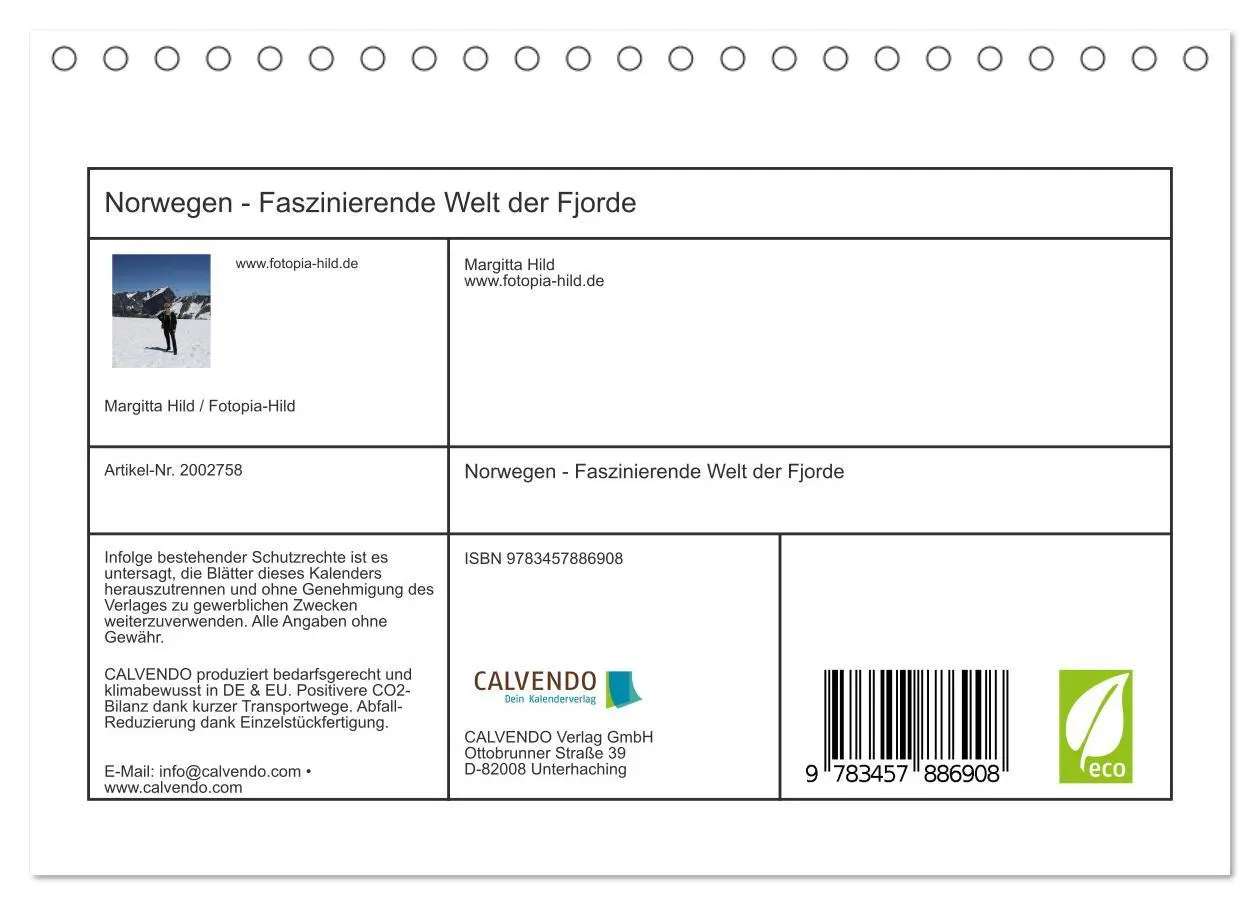 Bild: 9783457886908 | Norwegen - Faszinierende Welt der Fjorde (Tischkalender 2026 DIN A5...