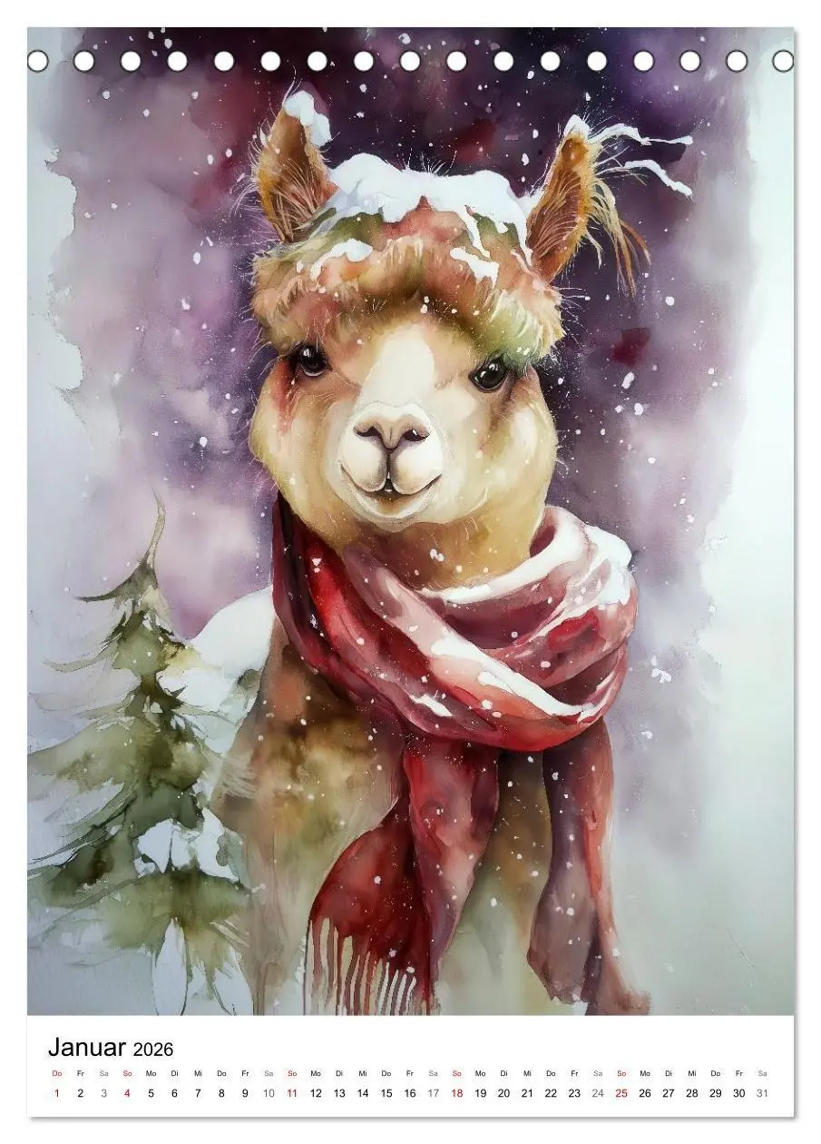 Bild: 9783516736908 | Alpakaliebe (Tischkalender 2026 DIN A5 hoch), CALVENDO Monatskalender