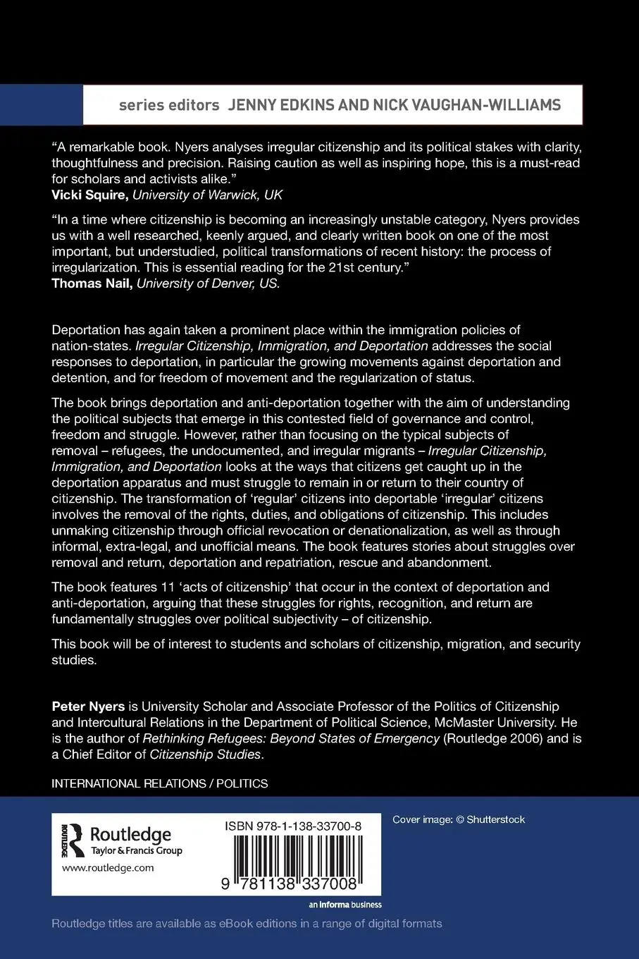 Rückseite: 9781138337008 | Irregular Citizenship, Immigration, and Deportation | Peter Nyers