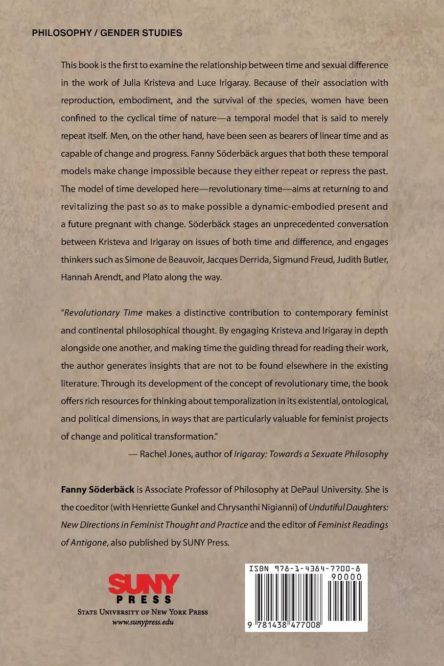 Rückseite: 9781438477008 | Revolutionary Time | On Time and Difference in Kristeva and Irigaray