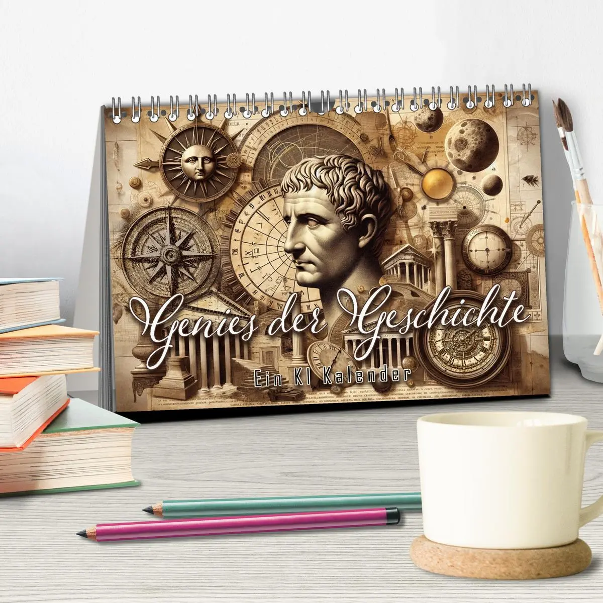 Bild: 9783457447208 | Genies der Geschichte - Ein KI Kalender (Tischkalender 2026 DIN A5...