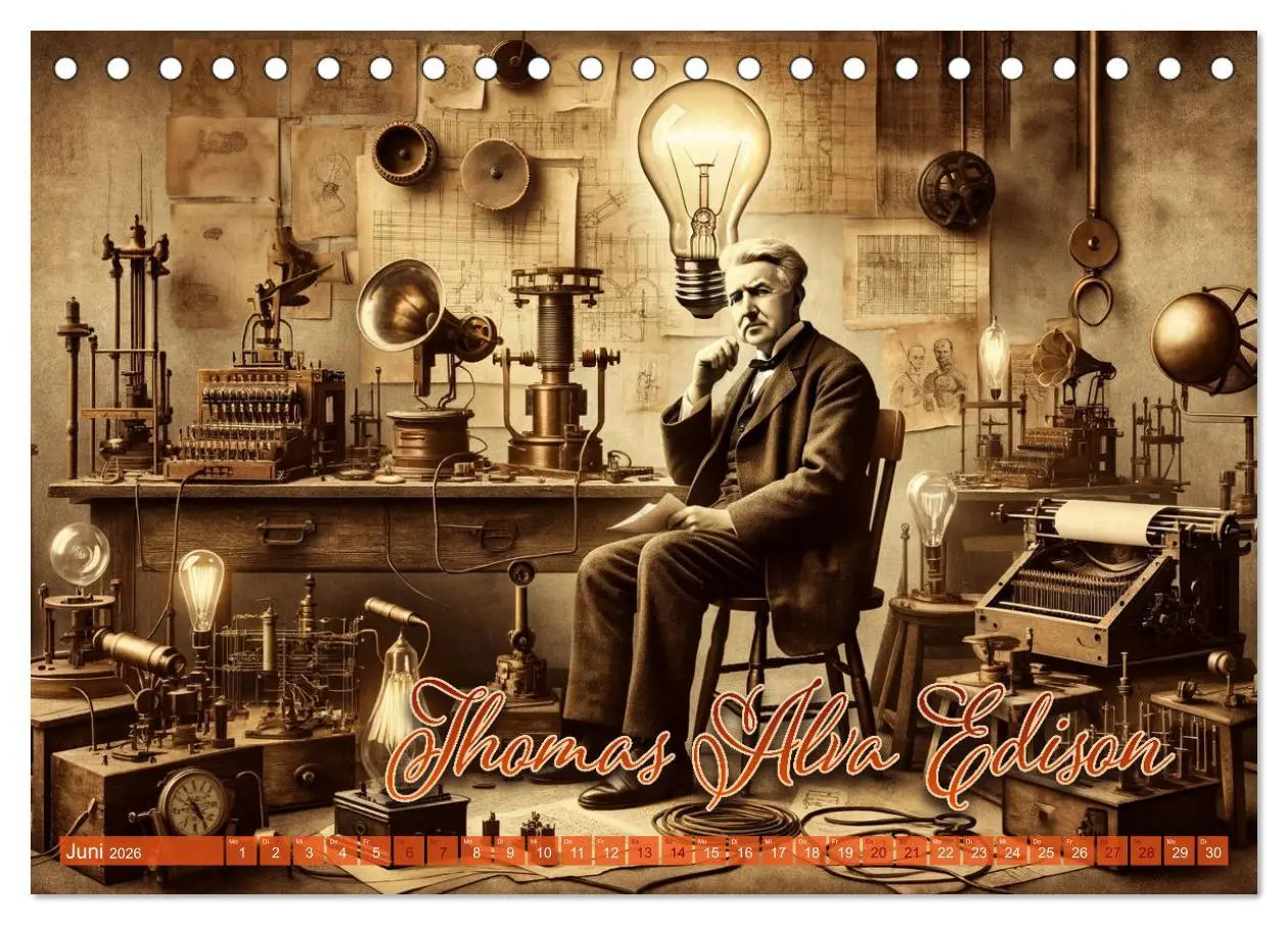 Bild: 9783457447208 | Genies der Geschichte - Ein KI Kalender (Tischkalender 2026 DIN A5...