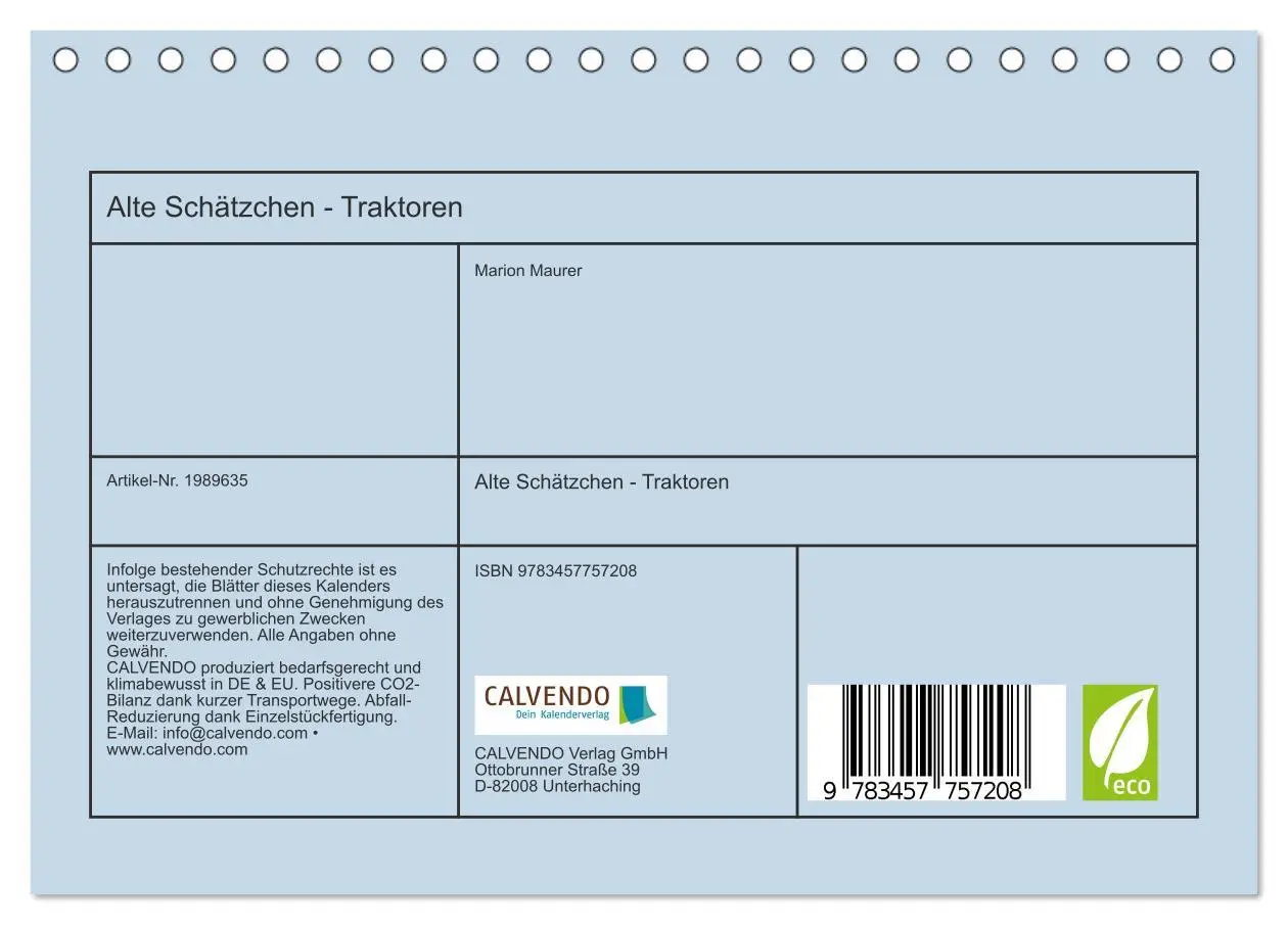 Bild: 9783457757208 | Alte Schätzchen - Traktoren (Tischkalender 2026 DIN A5 quer),...