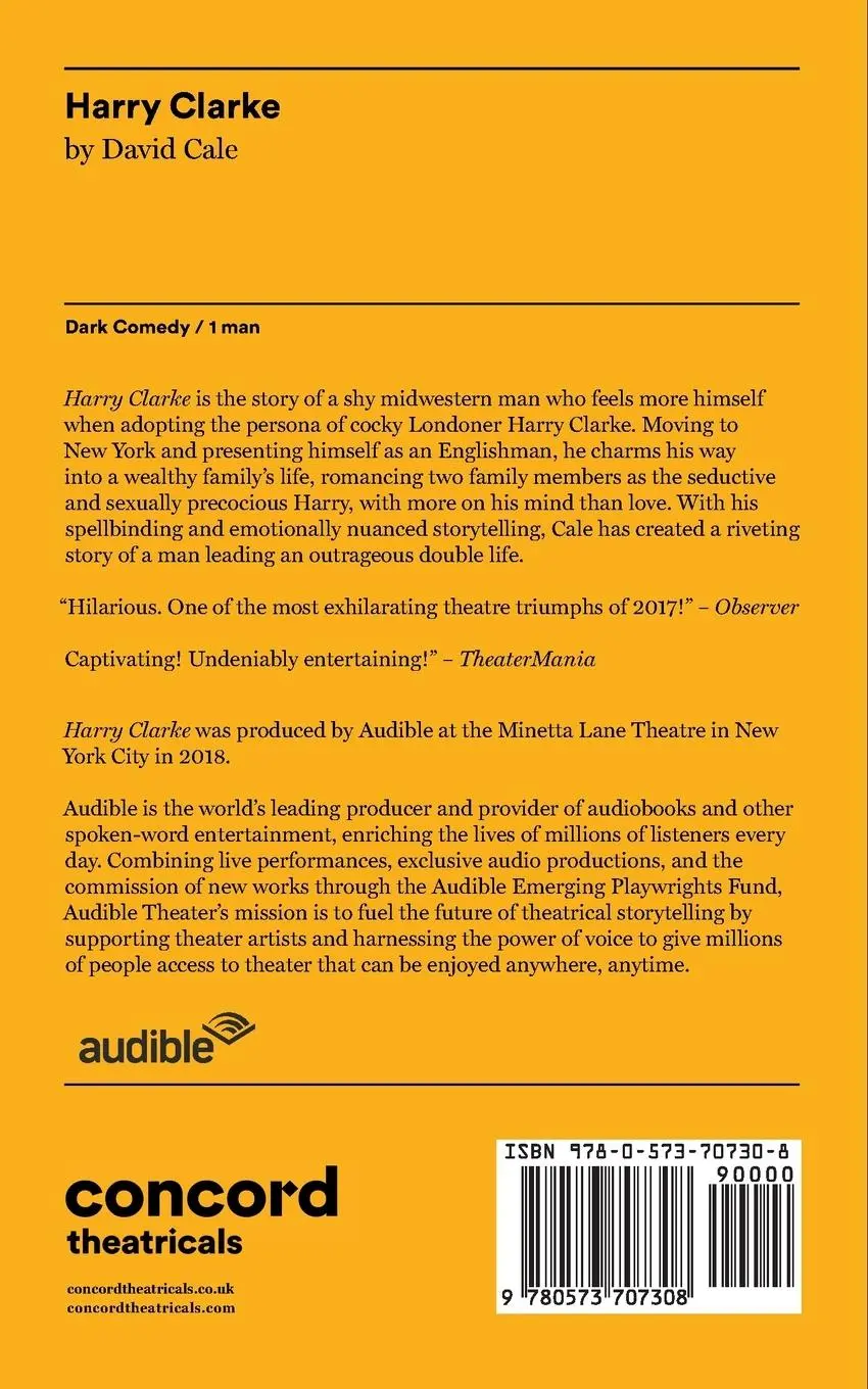 Rückseite: 9780573707308 | Harry Clarke | David Cale | Taschenbuch | Englisch | 2019