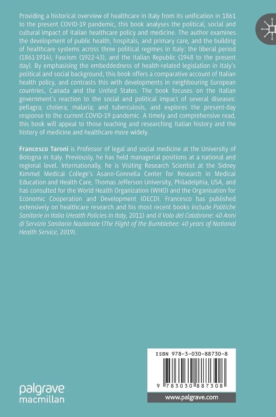 Rückseite: 9783030887308 | Health and Healthcare Policy in Italy since 1861 | Francesco Taroni