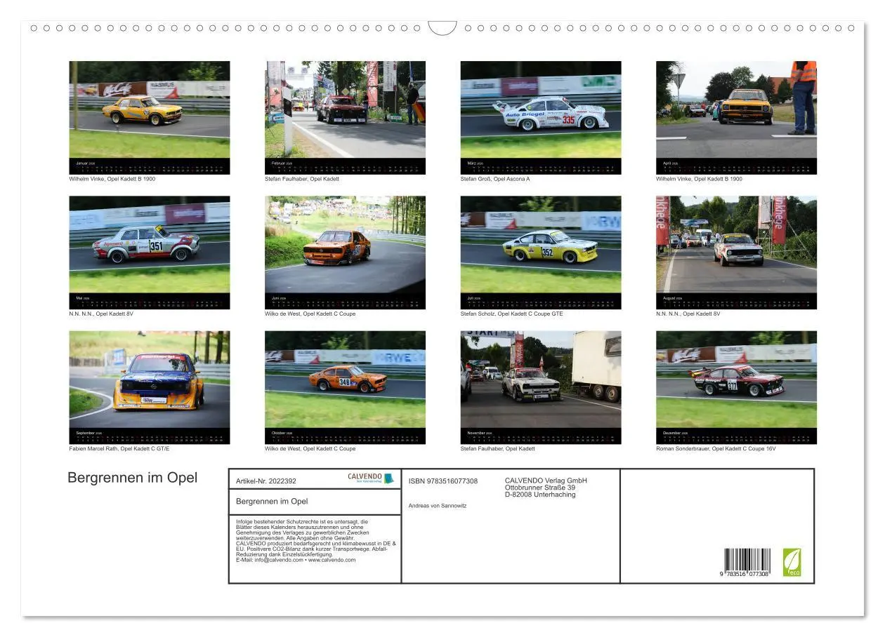 Bild: 9783516077308 | Bergrennen im Opel (Wandkalender 2026 DIN A2 quer), CALVENDO...