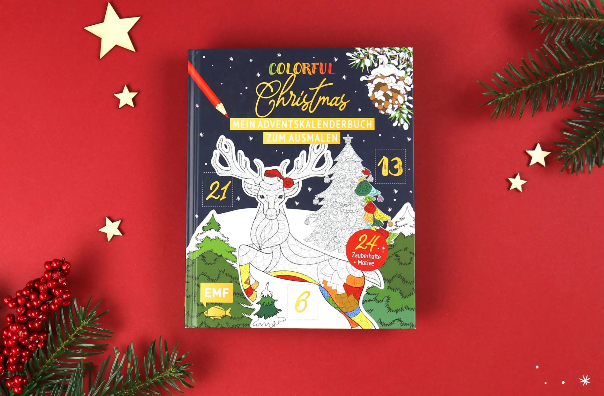 Bild: 9783745907308 | Mein Adventskalender-Buch zum Ausmalen: Colorful Christmas | Buch