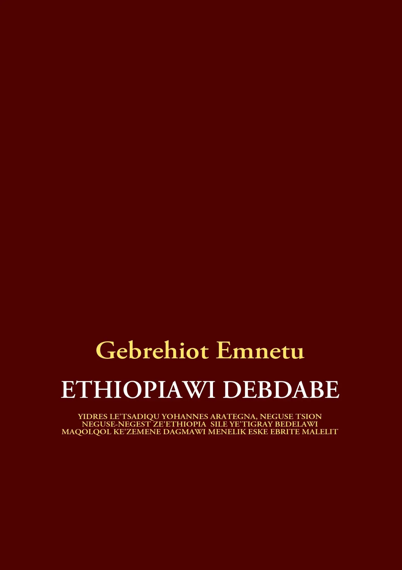 Cover: 9783842307308 | ETHIOPIAWI DEBDABE | Gebrehiot Emnetu | Taschenbuch | 248 S. | 2011