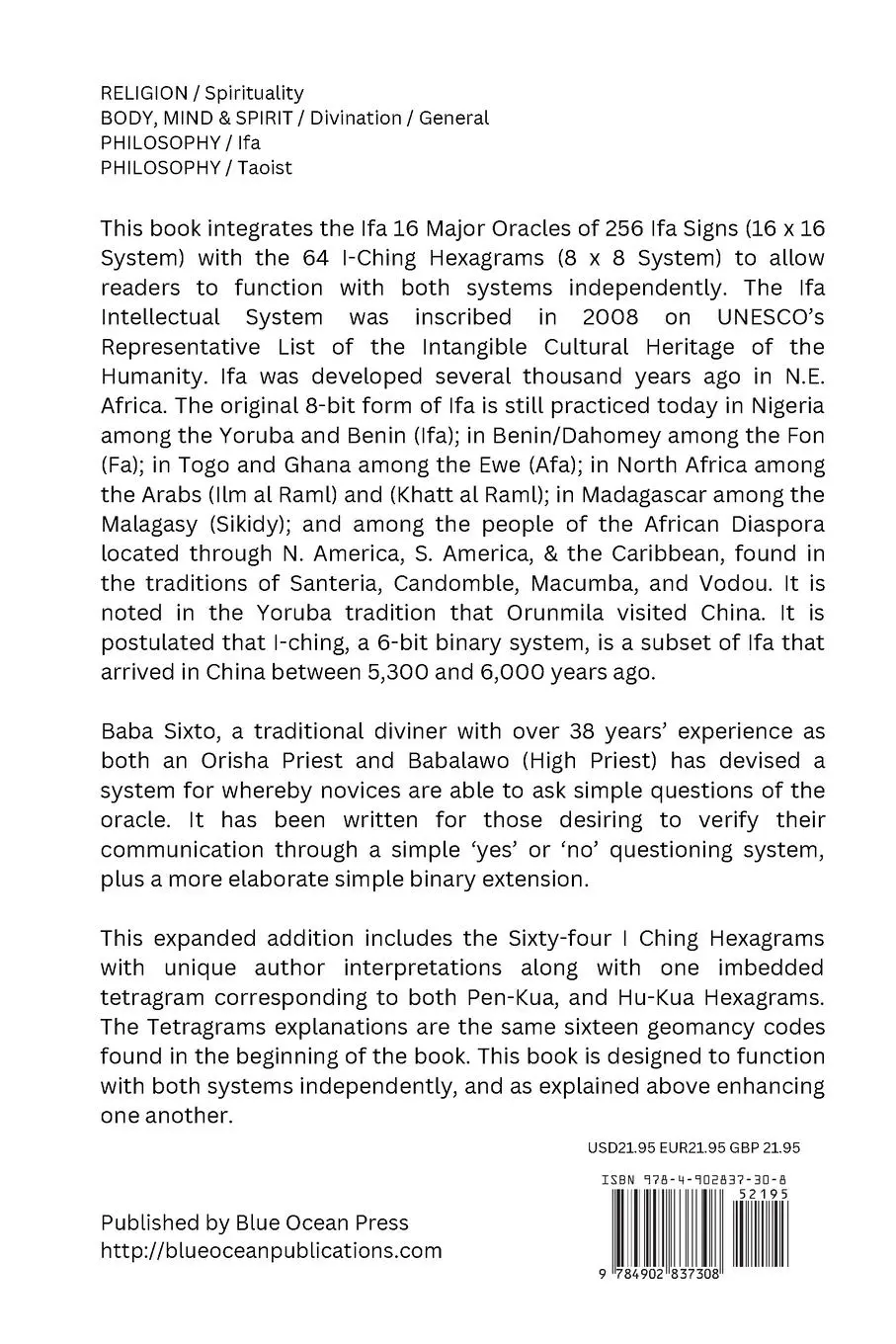 Rückseite: 9784902837308 | I-Chingmancy | Yoruba 16 Oracle Geomancy with I Ching Enhancement