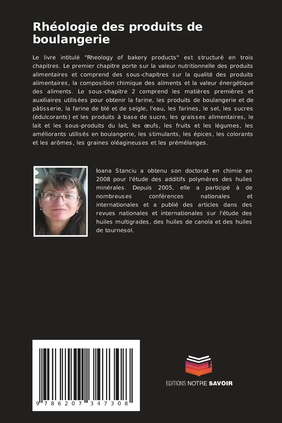 Rückseite: 9786207347308 | Rhéologie des produits de boulangerie | Ioana Stanciu | Taschenbuch