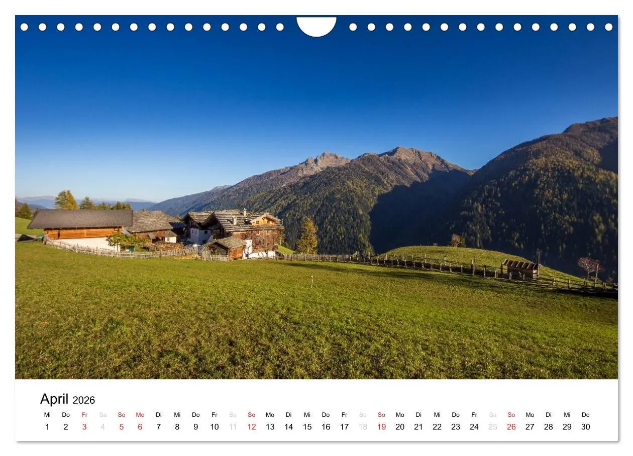 Bild: 9783516067408 | Bergbauernhöfe im Ultental (Wandkalender 2026 DIN A4 quer),...