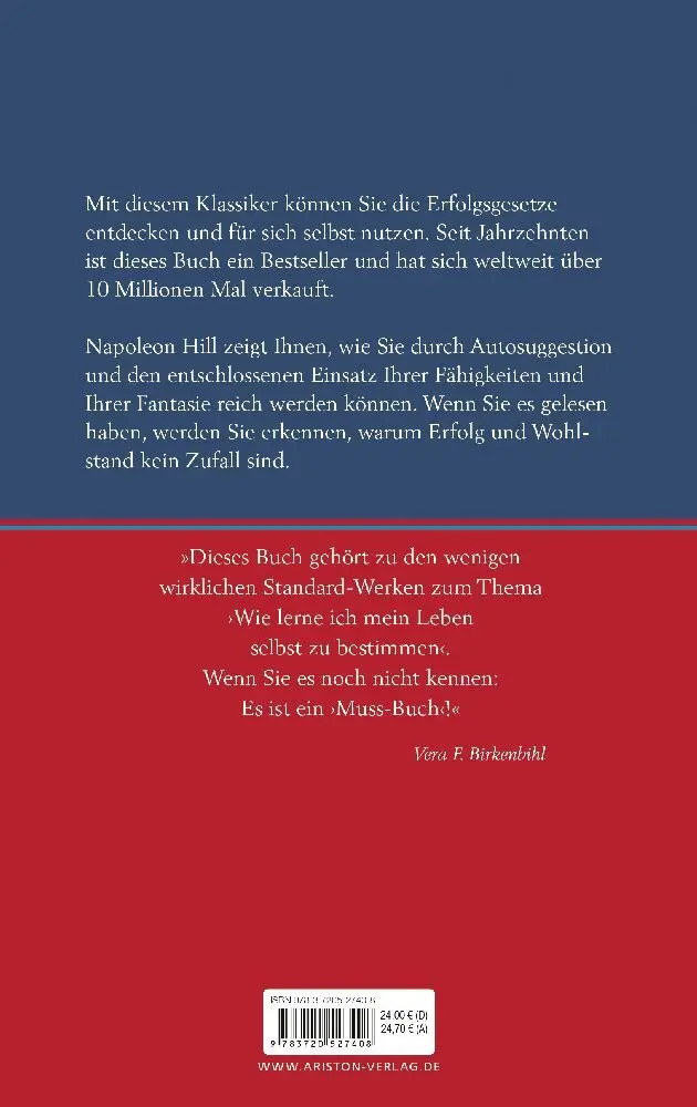 Bild: 9783720527408 | Denke nach und werde reich | Napoleon Hill | Buch | 270 S. | Deutsch