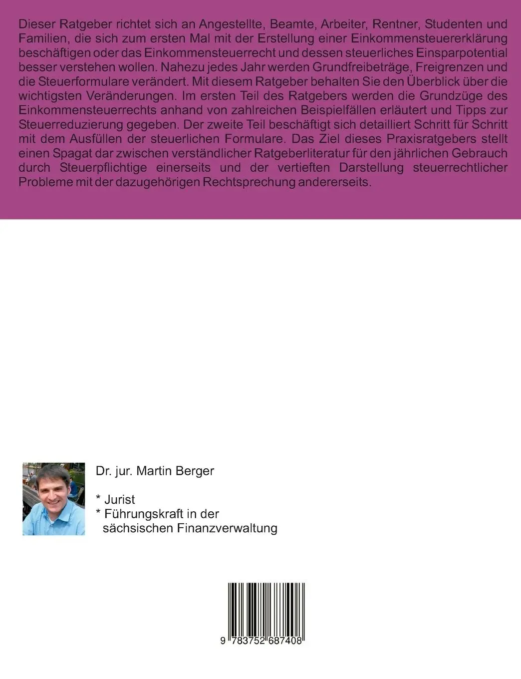 Rückseite: 9783752687408 | Die Steuererklärung 2021 für das Jahr 2020 | Martin Berger | Buch
