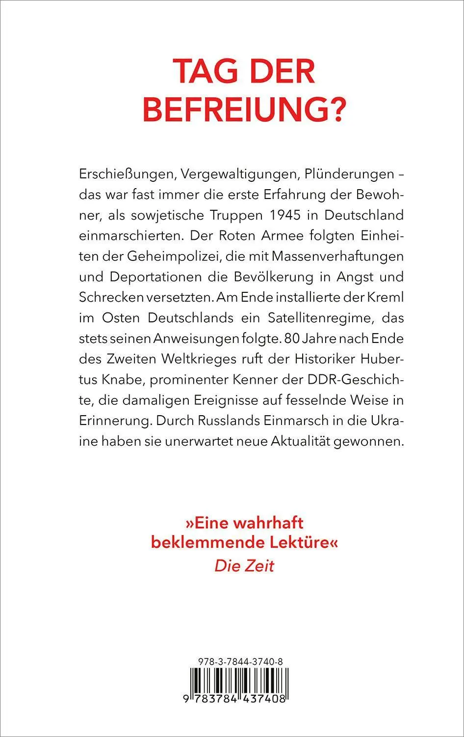 Bild: 9783784437408 | Tag der Befreiung? | Das Kriegsende in Ostdeutschland | Hubertus Knabe