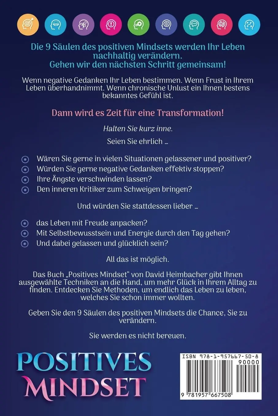 Rückseite: 9781957667508 | Positives Mindset - Das große 2 in 1 Buch | David Heimbacher | Buch