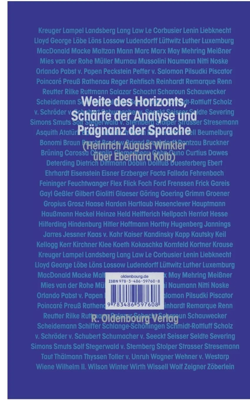 Rückseite: 9783486597608 | Deutschland 1918-1933 | Eine Geschichte der Weimarer Republik | Kolb