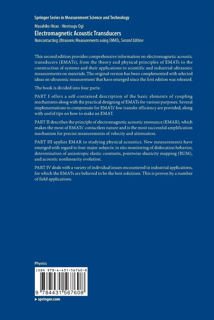 Rückseite: 9784431567608 | Electromagnetic Acoustic Transducers | Hirotsugu Ogi (u. a.) | Buch