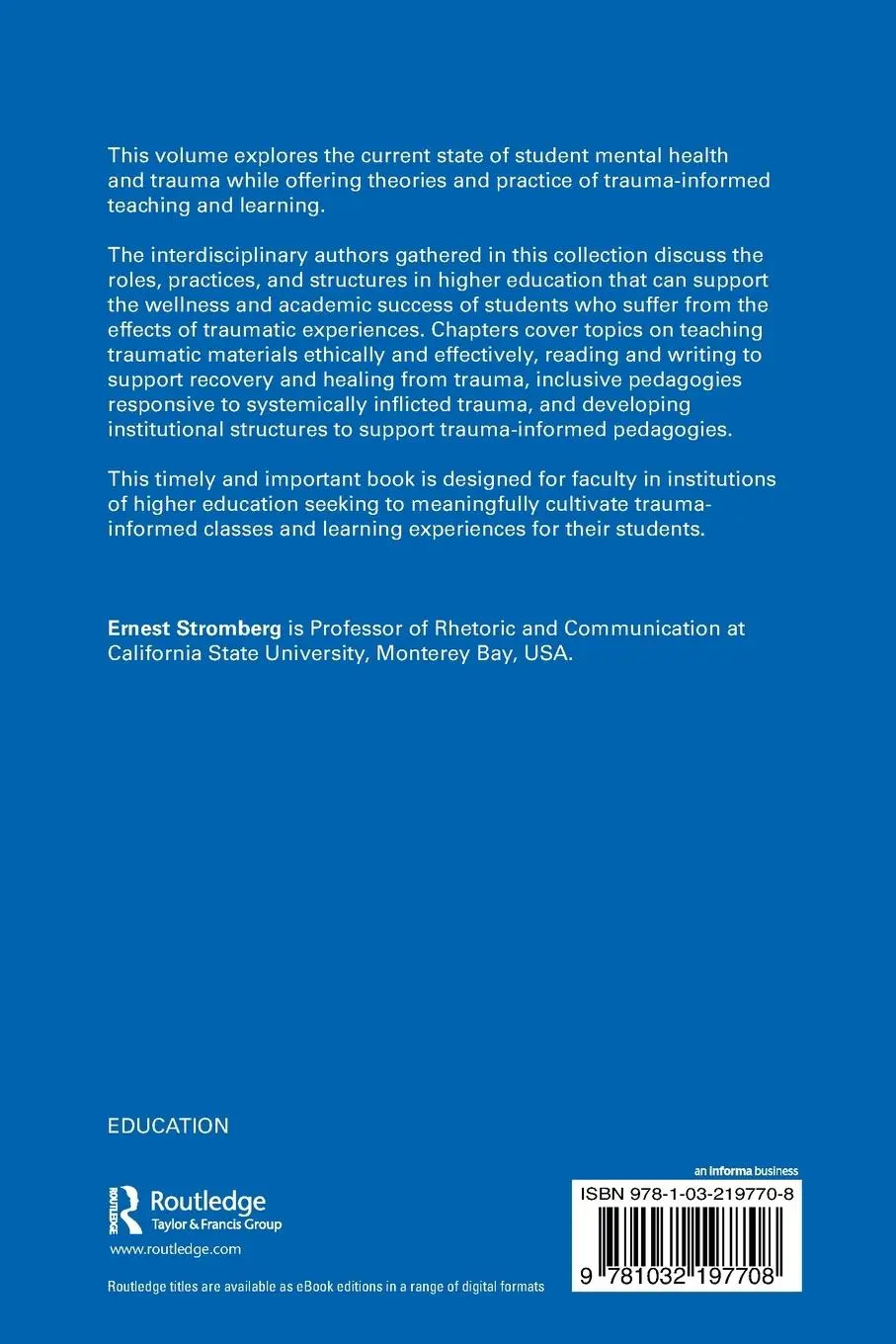 Rückseite: 9781032197708 | Trauma-Informed Pedagogy in Higher Education | Ernest Stromberg | Buch