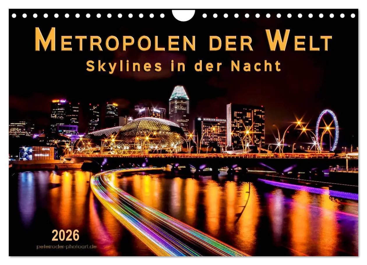 Cover: 9783457947708 | Metropolen der Welt - Skylines in der Nacht (Wandkalender 2026 DIN...