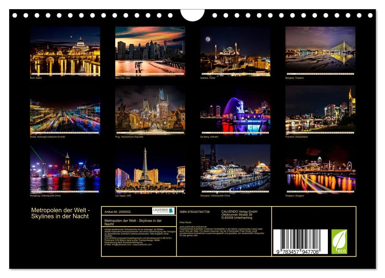 Bild: 9783457947708 | Metropolen der Welt - Skylines in der Nacht (Wandkalender 2026 DIN...