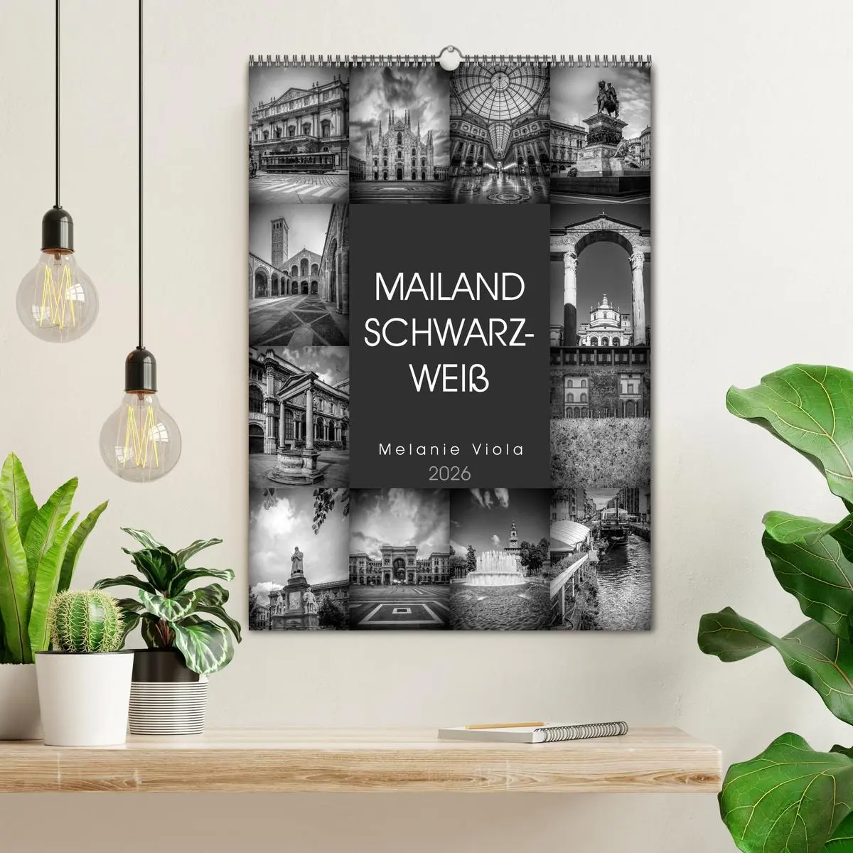 Bild: 9783516417708 | MAILAND SCHWARZWEIß (Wandkalender 2026 DIN A2 hoch), CALVENDO...