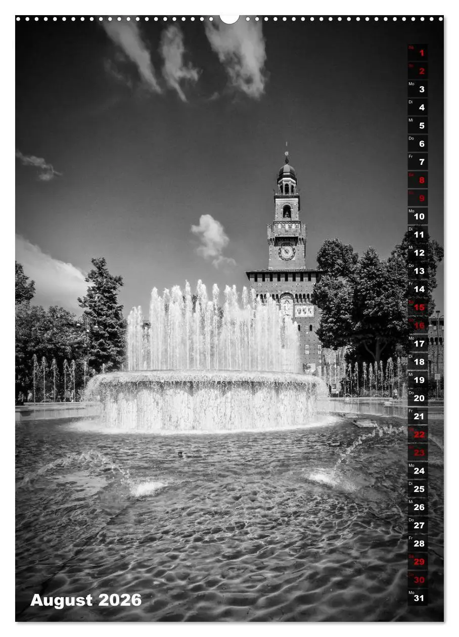 Bild: 9783516417708 | MAILAND SCHWARZWEIß (Wandkalender 2026 DIN A2 hoch), CALVENDO...