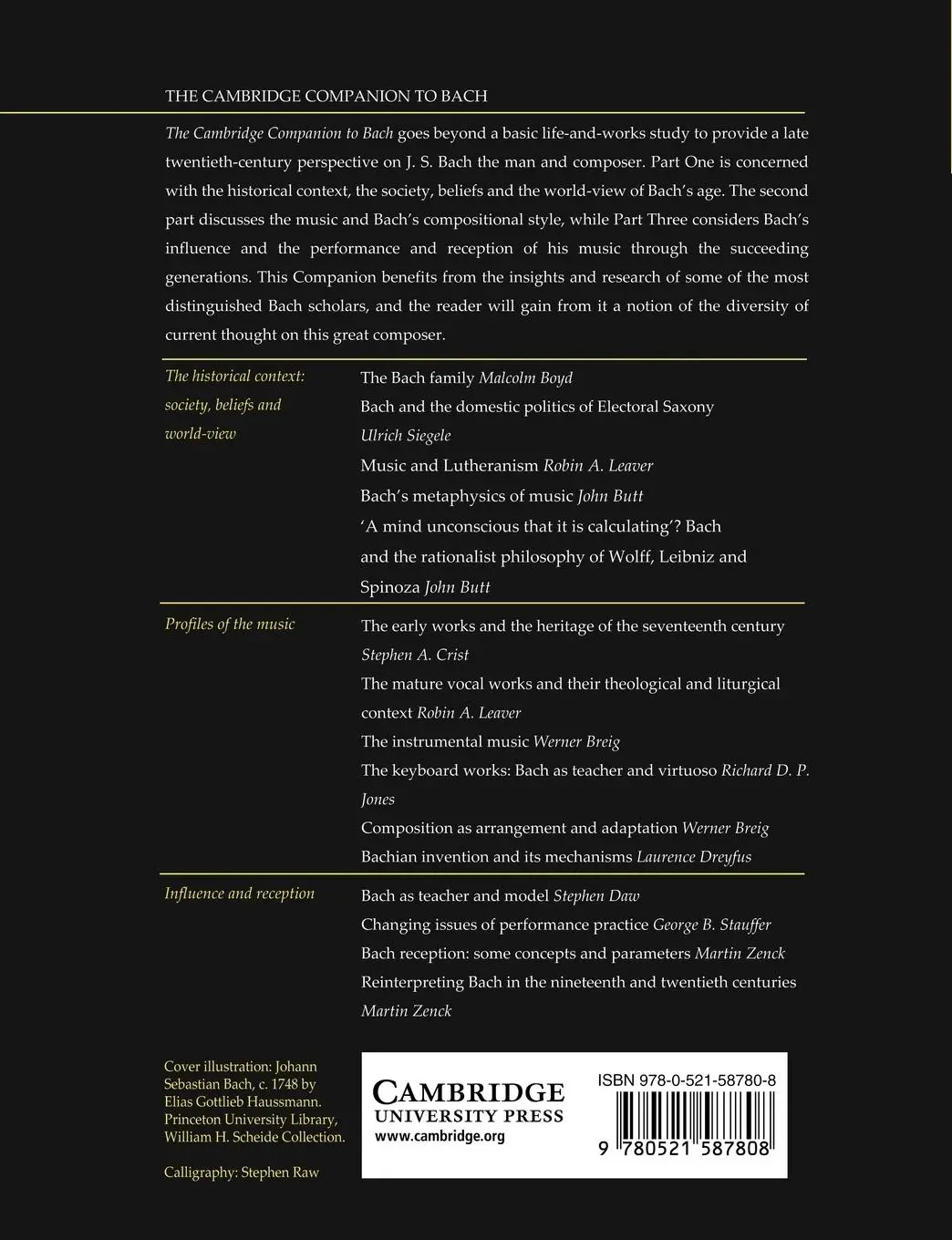 Rückseite: 9780521587808 | The Cambridge Companion to Bach | Butt John | Taschenbuch | Paperback