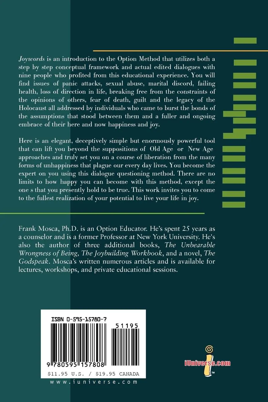 Rückseite: 9780595157808 | Joywords | Frank Mosca | Taschenbuch | Kartoniert / Broschiert | 2000