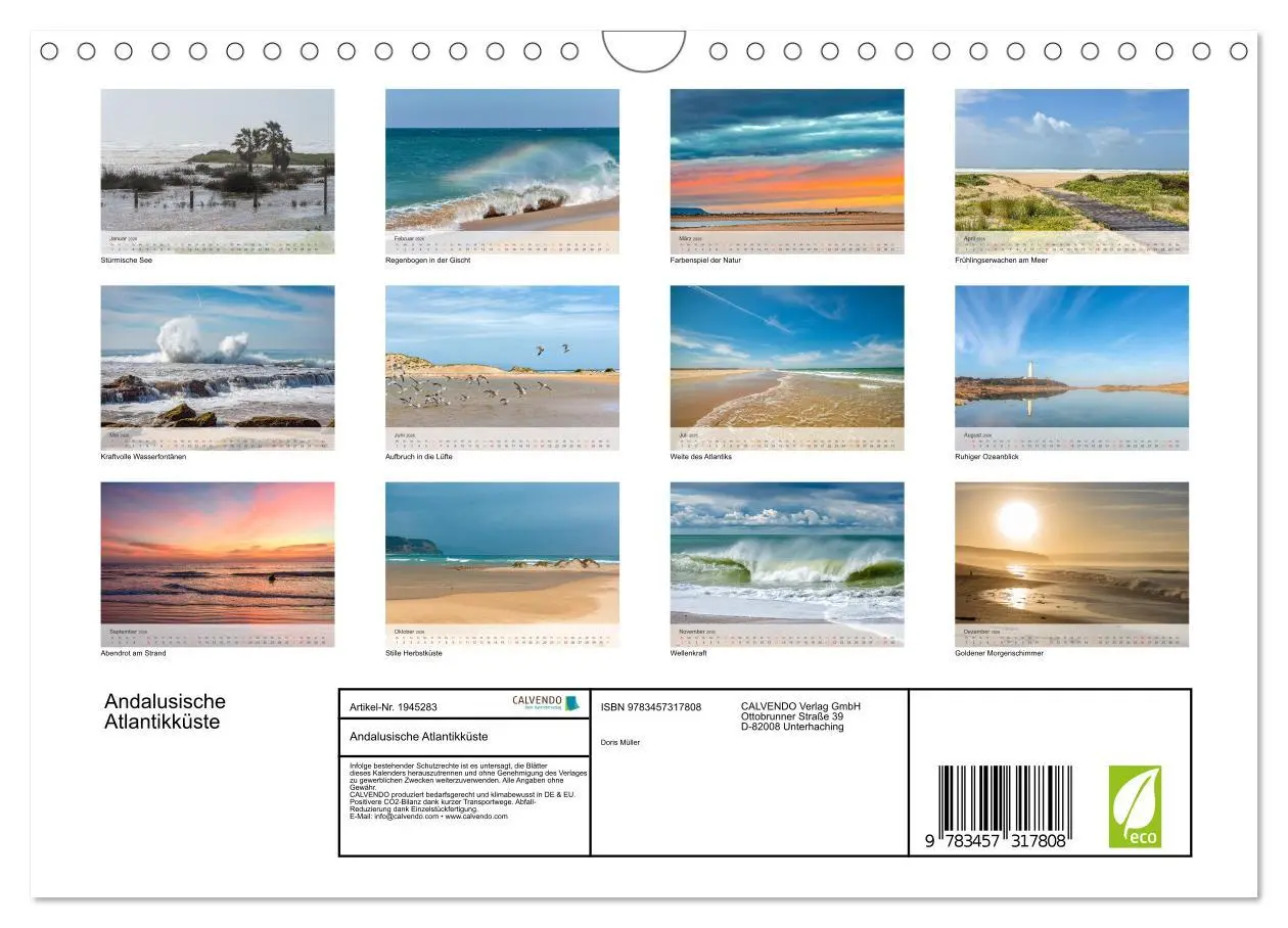 Bild: 9783457317808 | Andalusische Atlantikküste (Wandkalender 2026 DIN A4 quer),...