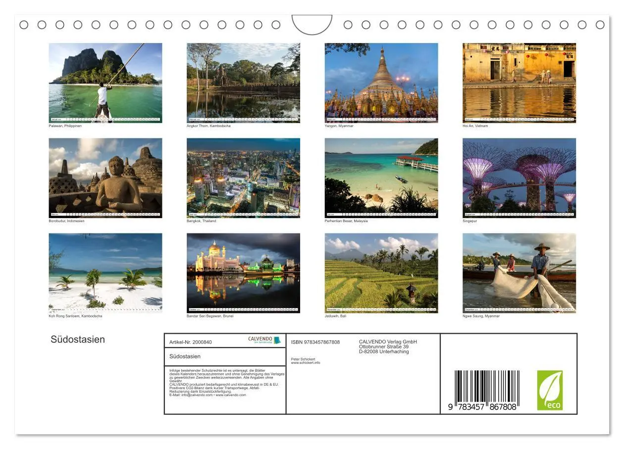 Bild: 9783457867808 | Südostasien (Wandkalender 2026 DIN A4 quer), CALVENDO Monatskalender