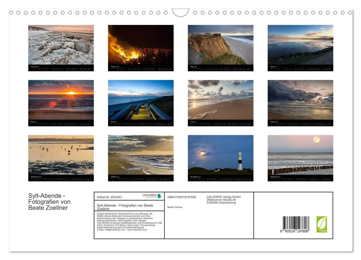 Bild: 9783516197808 | Sylt-Abende - Fotografien von Beate Zoellner (Wandkalender 2026 DIN...