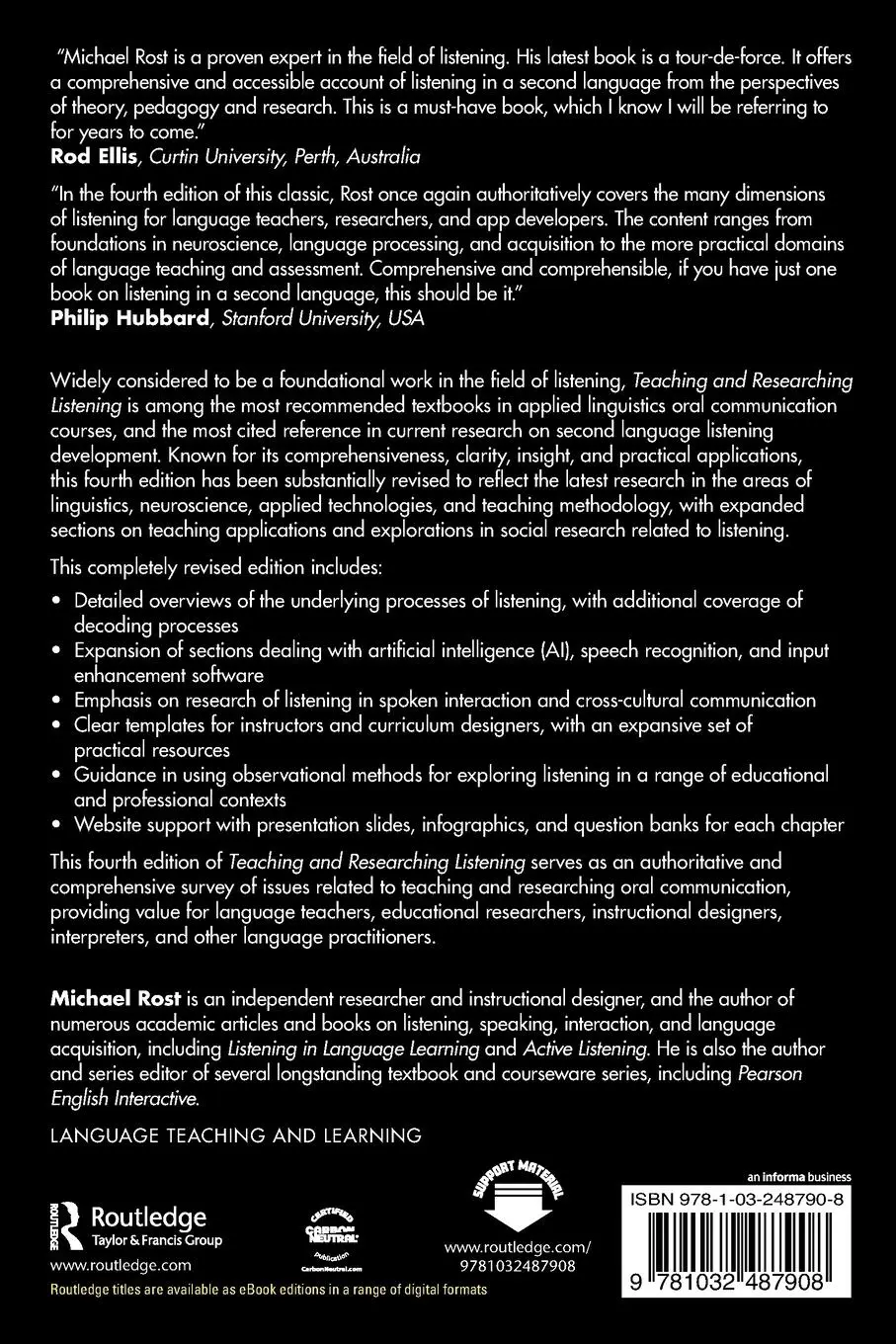 Rückseite: 9781032487908 | Teaching and Researching Listening | Michael Rost | Taschenbuch | 2024
