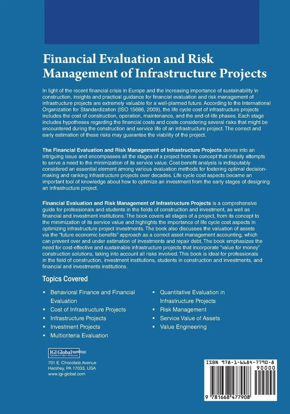 Rückseite: 9781668477908 | Financial Evaluation and Risk Management of Infrastructure Projects