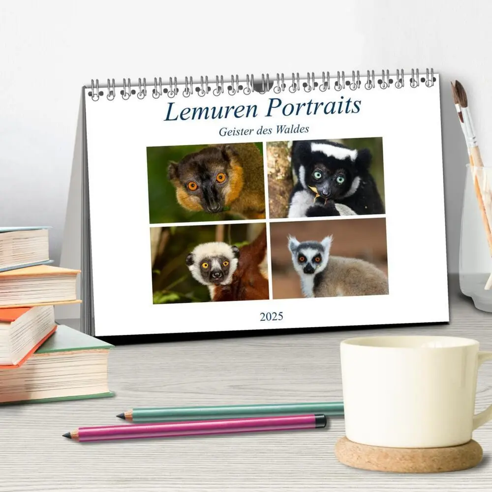 Bild: 9783435387908 | Lemuren Portraits (Tischkalender 2025 DIN A5 quer), CALVENDO...