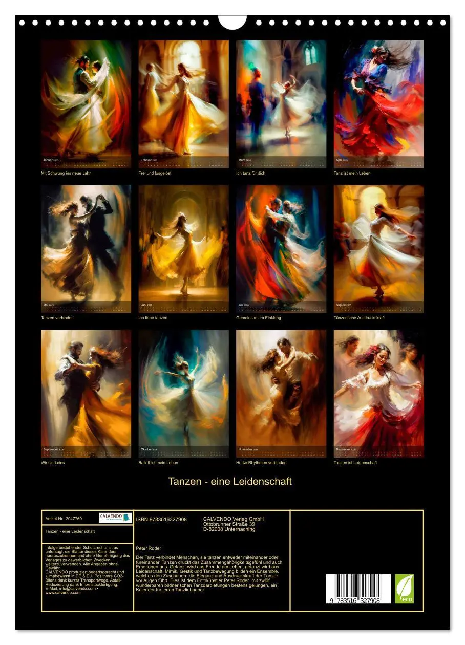 Bild: 9783516327908 | Tanzen - eine Leidenschaft (Wandkalender 2026 DIN A3 hoch),...