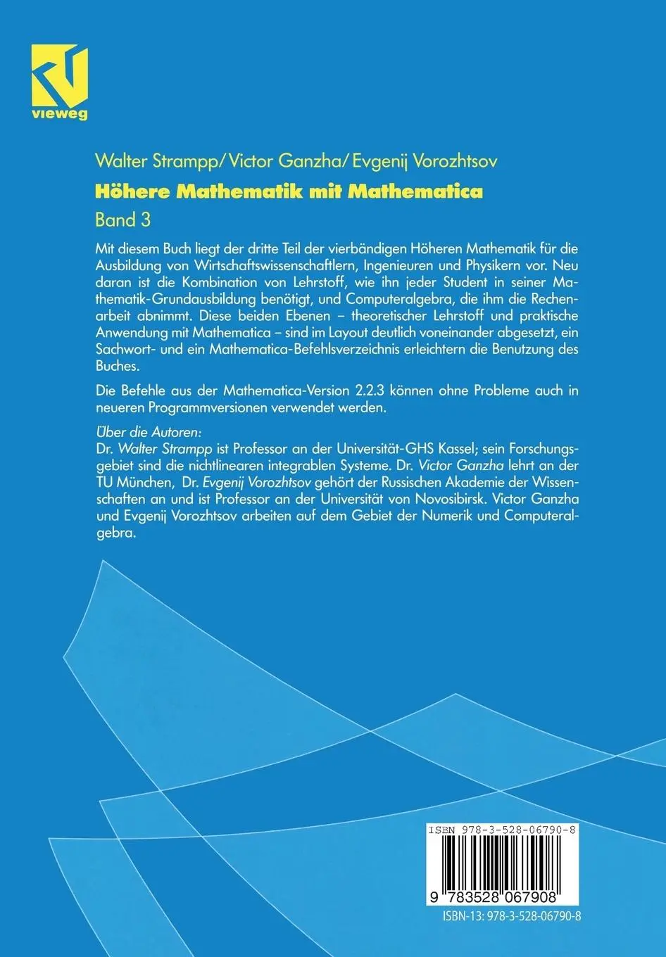 Rückseite: 9783528067908 | Höhere Mathematik mit Mathematica | Walter Strampp (u. a.) | Buch
