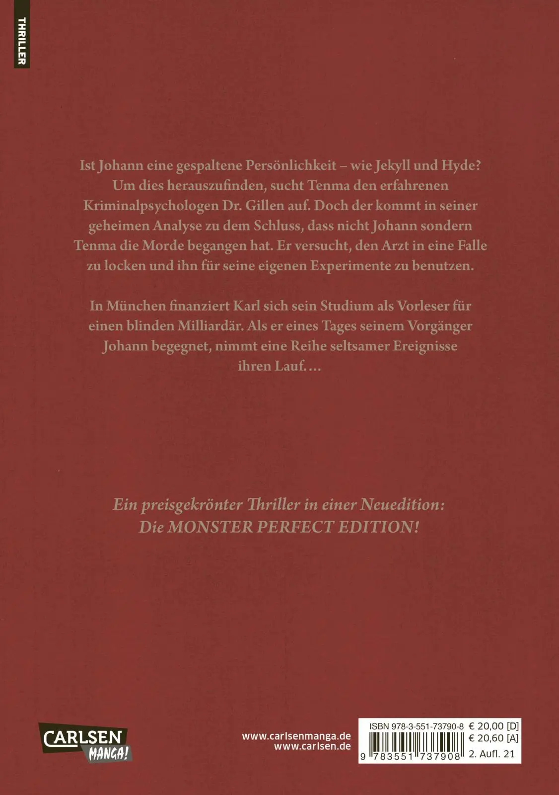 Rückseite: 9783551737908 | Monster Perfect Edition 3 | Naoki Urasawa | Taschenbuch | 434 S.