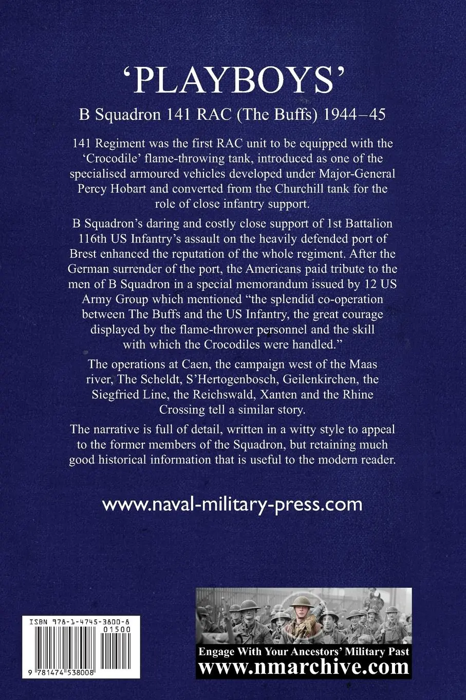Rückseite: 9781474538008 | 'PLAYBOYS' | B Squadron 141 RAC (The Buffs) 1944-45 | Anon | Buch