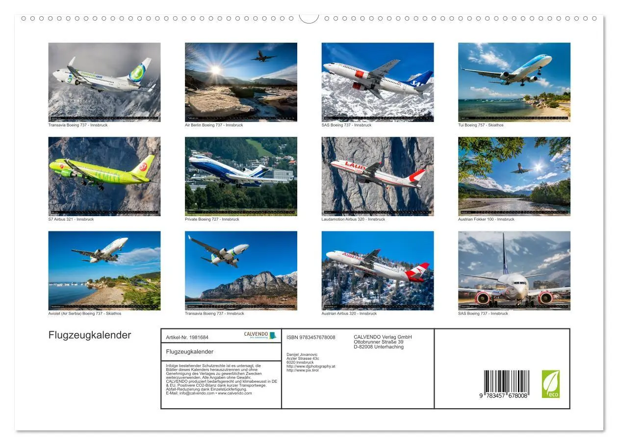 Bild: 9783457678008 | Flugzeugkalender (hochwertiger Premium Wandkalender 2026 DIN A2...