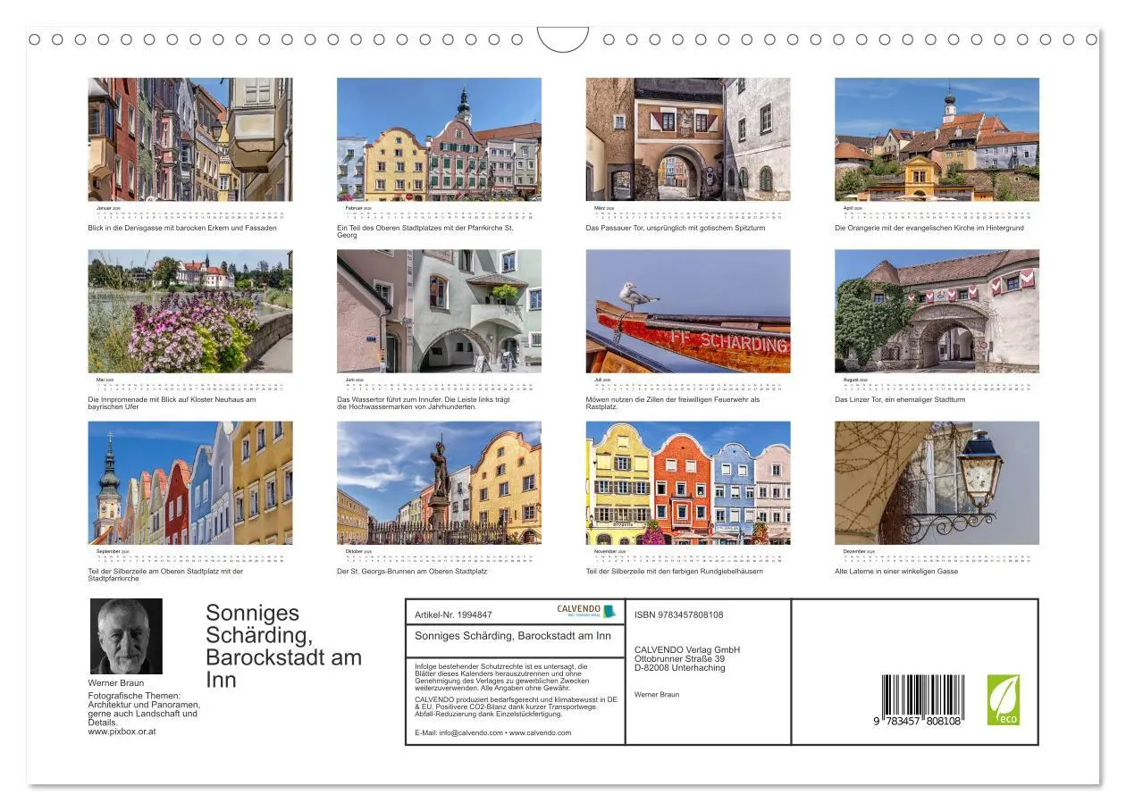 Bild: 9783457808108 | Sonniges Schärding, Barockstadt am Inn (Wandkalender 2026 DIN A3...