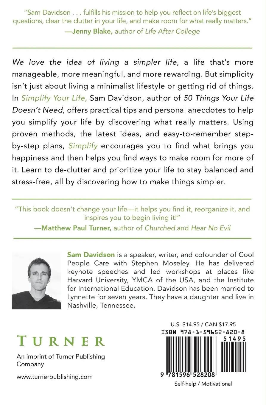Rückseite: 9781596528208 | Simplify Your Life | Sam Davidson | Taschenbuch | Englisch | 2011