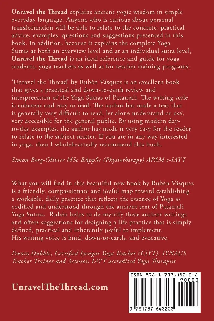 Rückseite: 9781737648208 | Unravel the Thread | Rubén Vásquez | Taschenbuch | Englisch | 2021