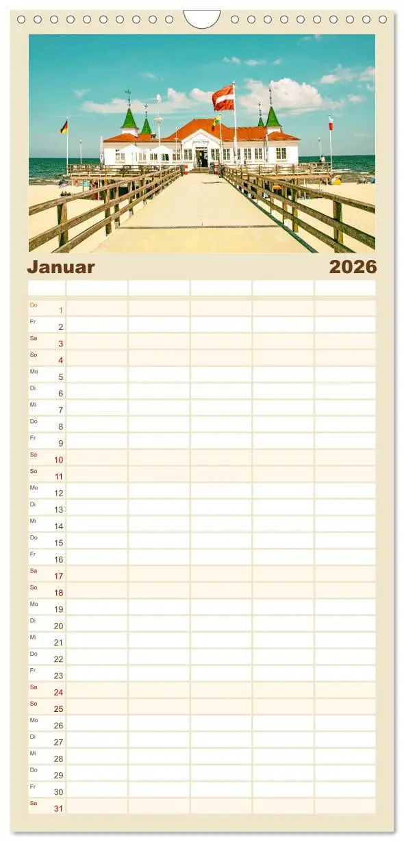 Bild: 9783516508208 | Familienplaner 2026 - Usedom - ein Traumreiseziel mit 5 Spalten...