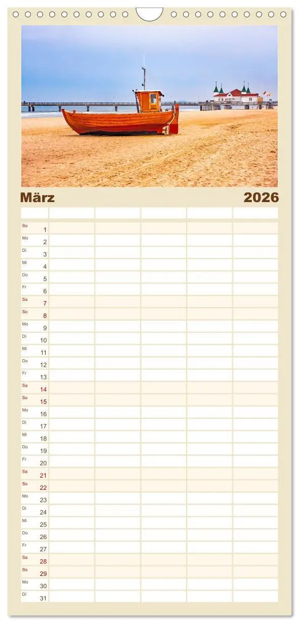 Bild: 9783516508208 | Familienplaner 2026 - Usedom - ein Traumreiseziel mit 5 Spalten...