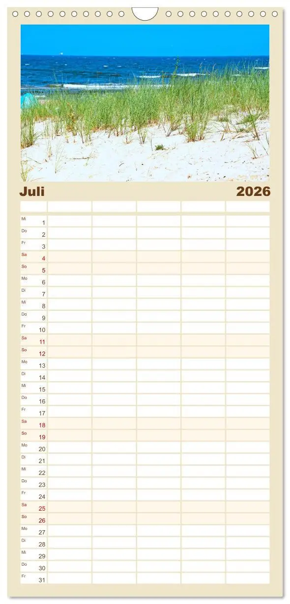 Bild: 9783516508208 | Familienplaner 2026 - Usedom - ein Traumreiseziel mit 5 Spalten...