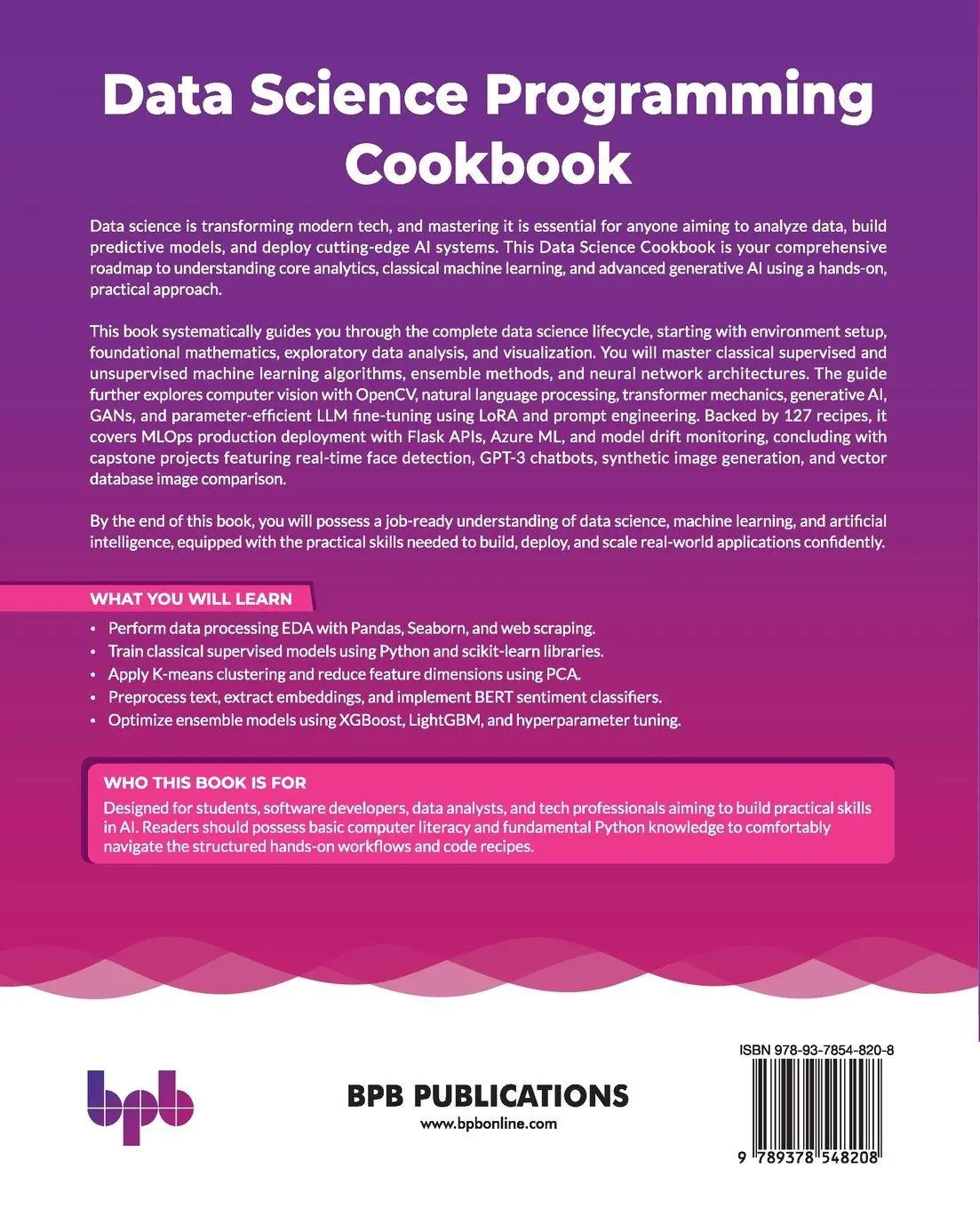 Rückseite: 9789378548208 | Data Science Programming Cookbook | Ravi Kore (u. a.) | Taschenbuch