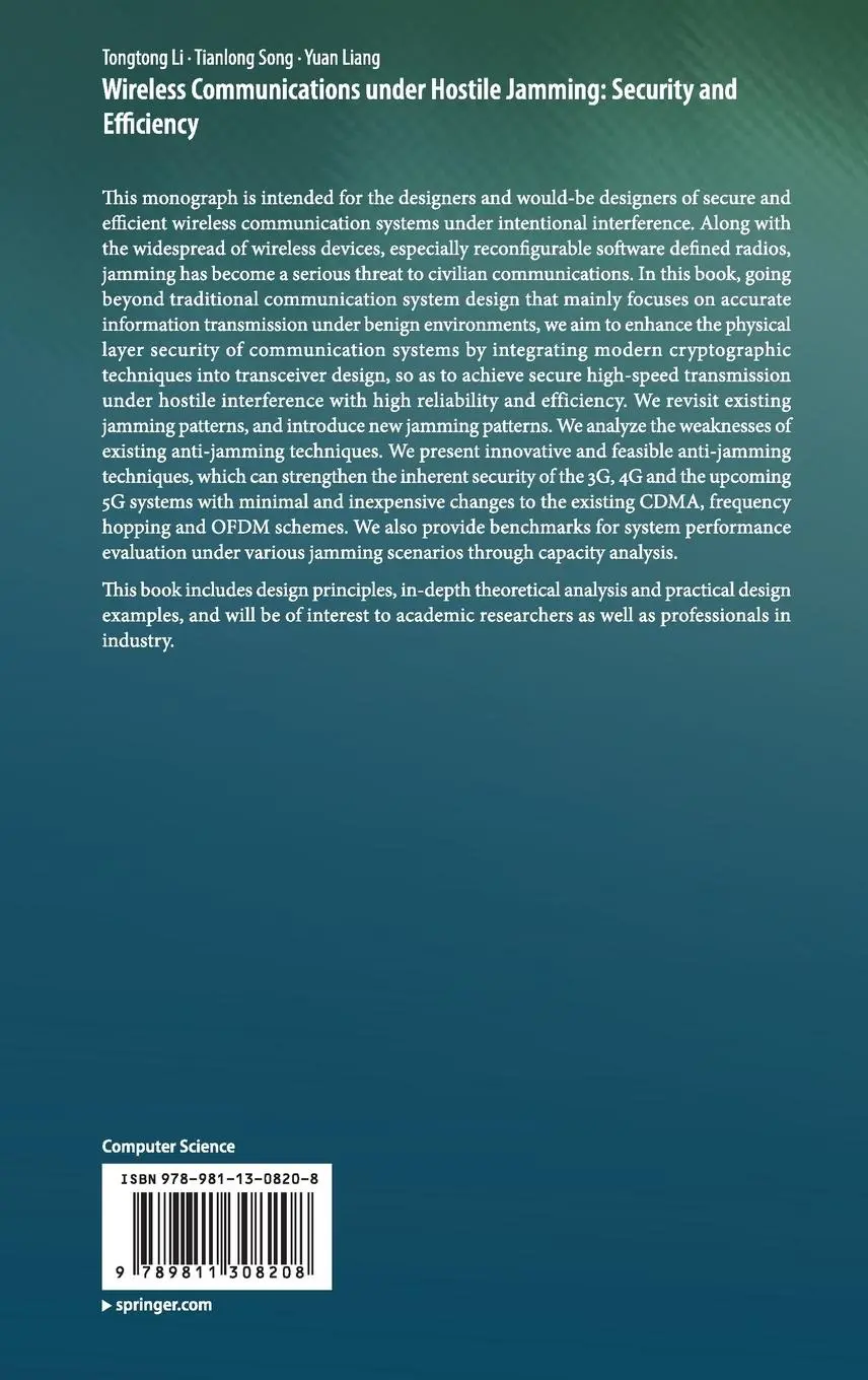 Rückseite: 9789811308208 | Wireless Communications under Hostile Jamming: Security and Efficiency