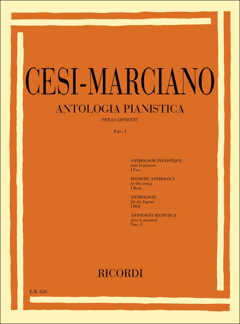 Cover: 9790041808208 | Antologia Pianistica per la gioventù vol.1 | Per Pianoforte | Cesi